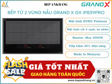 Bếp từ 2 vùng nấu Grand X GX IP839Pro - Made In Germany